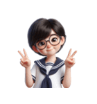 メガネをかけたかわいい女の子 （NT） v.3（個別スタンプ：17）