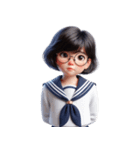 メガネをかけたかわいい女の子 （NT） v.3（個別スタンプ：30）