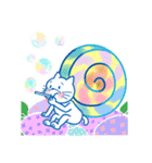 ホワイトキャットの梅雨気分スタンプ（個別スタンプ：2）