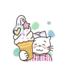 ホワイトキャットの梅雨気分スタンプ（個別スタンプ：3）