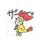 ホワイトキャットの梅雨気分スタンプ（個別スタンプ：6）