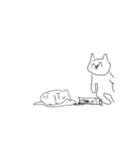 白猫だって動けるんだ（個別スタンプ：4）