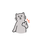 【うごく】灰色ねこさん（個別スタンプ：5）