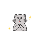 【うごく】灰色ねこさん（個別スタンプ：14）