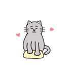 【うごく】灰色ねこさん（個別スタンプ：16）
