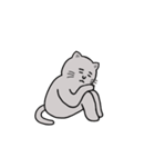 【うごく】灰色ねこさん（個別スタンプ：24）