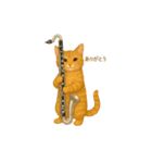 バスクラが大好きな猫（個別スタンプ：3）