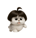 かわいい子猫のお団子ヘア （NT）（個別スタンプ：1）
