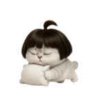 かわいい子猫のお団子ヘア （NT）（個別スタンプ：3）
