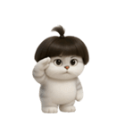 かわいい子猫のお団子ヘア （NT）（個別スタンプ：11）