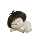 かわいい子猫のお団子ヘア （NT）（個別スタンプ：12）
