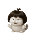 かわいい子猫のお団子ヘア （NT）（個別スタンプ：14）