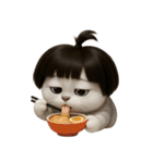 かわいい子猫のお団子ヘア （NT）（個別スタンプ：21）