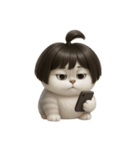かわいい子猫のお団子ヘア （NT）（個別スタンプ：25）
