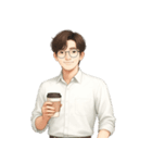 眼鏡をかけた若い会社員 （NT）（個別スタンプ：1）