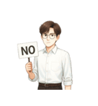 眼鏡をかけた若い会社員 （NT）（個別スタンプ：2）