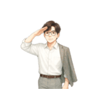 眼鏡をかけた若い会社員 （NT）（個別スタンプ：8）