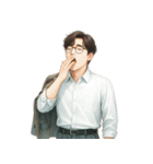 眼鏡をかけた若い会社員 （NT）（個別スタンプ：18）