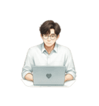 眼鏡をかけた若い会社員 （NT）（個別スタンプ：19）