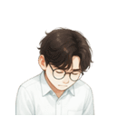 眼鏡をかけた若い会社員 （NT）（個別スタンプ：20）