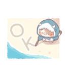 【夏】サメ！パーカー動物（個別スタンプ：2）