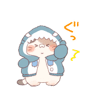 【夏】サメ！パーカー動物（個別スタンプ：13）