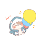 【夏】サメ！パーカー動物（個別スタンプ：23）