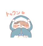 【夏】サメ！パーカー動物（個別スタンプ：34）