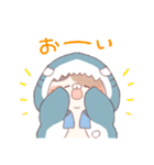 【夏】サメ！パーカー動物（個別スタンプ：39）