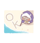 【夏】サメ！パーカー動物2（個別スタンプ：2）