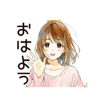 敬語で挨拶★ふつうの女の子（個別スタンプ：21）