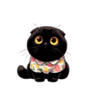 花柄シャツを着た黒猫 （NT） v.3（個別スタンプ：31）
