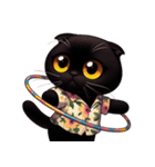 花柄シャツを着た黒猫 （NT） v.3（個別スタンプ：39）