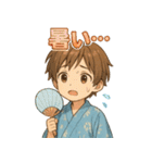 可愛い浴衣男子ずっと使える夏スタンプ（個別スタンプ：1）
