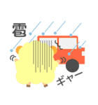 かわいい羊と謎のゴリラの大雨天気スタンプ（個別スタンプ：35）