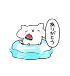 【夏】なんだかゆるいシロネコ（個別スタンプ：5）