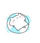 【夏】なんだかゆるいシロネコ（個別スタンプ：6）