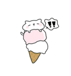 【夏】なんだかゆるいシロネコ（個別スタンプ：21）