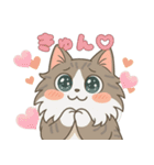 毎日使える！ノルウェージャン猫スタンプ（個別スタンプ：4）