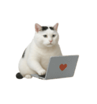 白い猫はとても太っています （NT）（個別スタンプ：7）