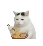 白い猫はとても太っています （NT）（個別スタンプ：10）