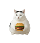 白い猫はとても太っています （NT）（個別スタンプ：13）