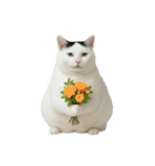 白い猫はとても太っています （NT）（個別スタンプ：15）