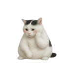 白い猫はとても太っています （NT）（個別スタンプ：28）
