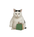 白い猫はとても太っています （NT）（個別スタンプ：33）