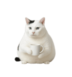 白い猫はとても太っています （NT）（個別スタンプ：40）