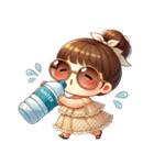 夏はこうやって崩れて可愛い（個別スタンプ：21）