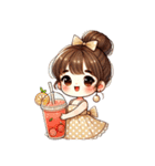夏はこうやって崩れて可愛い（個別スタンプ：25）