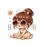 夏はこうやって崩れて可愛い（個別スタンプ：27）