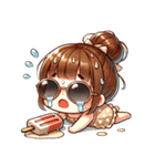 夏はこうやって崩れて可愛い（個別スタンプ：33）